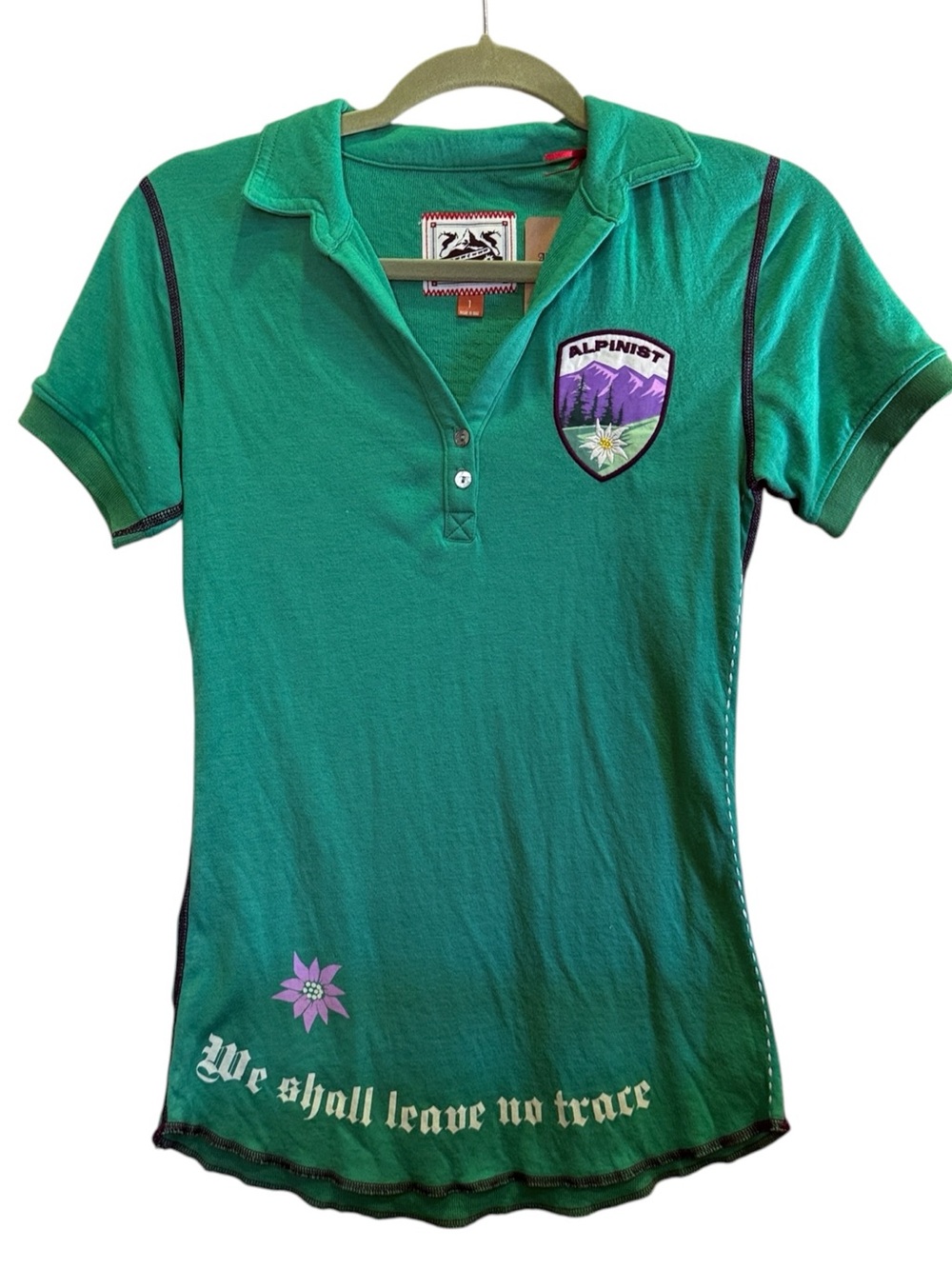 Alp N Rock Women’s Elevated European Alpinist Hiking Club Sporty Polo sz 1